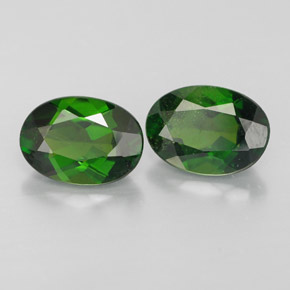 1.64 ct Green Chrome Diopside Stone, Natural Chrome Diopside in Oval Facet Shape for Sale