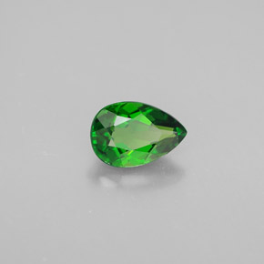 0.74 ct Green Chrome Diopside Stone, Natural Chrome Diopside in Pear Facet Shape for Sale