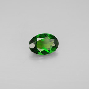 0.75 ct Green Chrome Diopside Stone, Natural Chrome Diopside in Oval Facet Shape for Sale