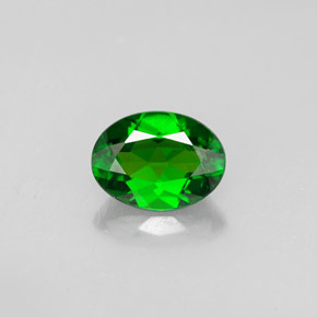 0.79 ct Green Chrome Diopside Gemstone, Chrome Diopside Gem in Oval Facet Shape for Sale.