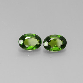1.46 ct Green Chrome Diopside Stone, Natural Chrome Diopside in Oval Facet Shape for Sale