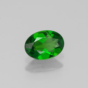 0.67 ct Green Chrome Diopside Stone, Natural Chrome Diopside in Oval Facet Shape for Sale