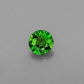 0.32 ct Green Chrome Diopside Gemstone, Chrome Diopside Gem in Round Facet Shape for Sale.