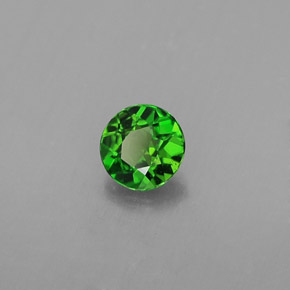 0.32 ct Green Chrome Diopside Stone, Natural Chrome Diopside in Round Facet Shape for Sale