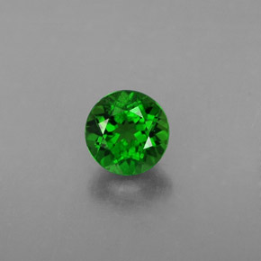 0.54 ct Green Chrome Diopside Gemstone, Chrome Diopside Gem in Round Facet Shape for Sale.