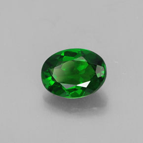0.83 ct Green Chrome Diopside Stone, Natural Chrome Diopside in Oval Facet Shape for Sale