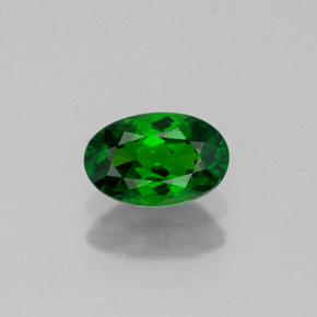 0.58 ct Green Chrome Diopside Gemstone, Chrome Diopside Gem in Oval Facet Shape for Sale.