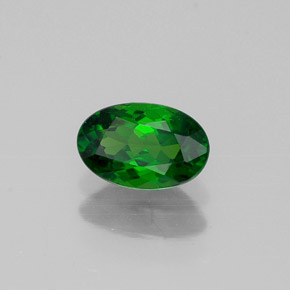 0.58 ct Green Chrome Diopside Stone, Natural Chrome Diopside in Oval Facet Shape for Sale