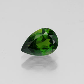 0.70 ct Green Chrome Diopside Gemstone, Chrome Diopside Gem in Pear Facet Shape for Sale.