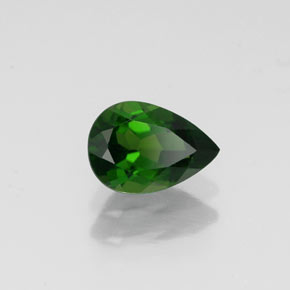 0.70 ct Green Chrome Diopside Stone, Natural Chrome Diopside in Pear Facet Shape for Sale