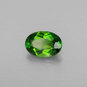 0.76 ct Green Chrome Diopside Stone, Natural Chrome Diopside in Oval Facet Shape for Sale