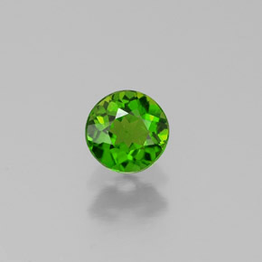0.33 ct Green Chrome Diopside Gemstone, Chrome Diopside Gem in Round Facet Shape for Sale.