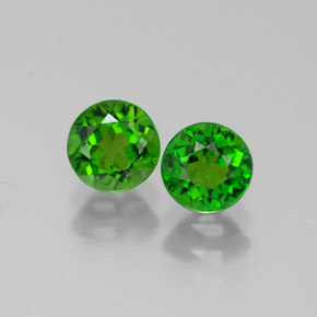1.18 ct Green Chrome Diopside Gemstone, Chrome Diopside Gem in Round Facet Shape for Sale.