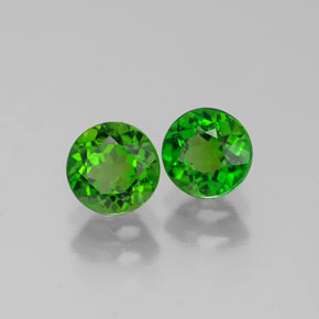 1.18 ct Green Chrome Diopside Stone, Natural Chrome Diopside in Round Facet Shape for Sale