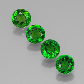 1.92 ct Green Chrome Diopside Gemstone, Chrome Diopside Gem in Round Facet Shape for Sale.