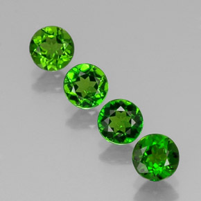 1.89 ct Green Chrome Diopside Gemstone, Chrome Diopside Gem in Round Facet Shape for Sale.