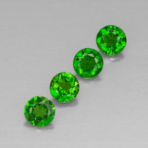 1.89 ct Green Chrome Diopside Gemstone, Chrome Diopside Gem in Round Facet Shape for Sale.