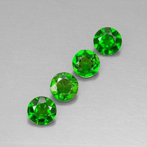 1.30 ct Green Chrome Diopside Gemstone, Chrome Diopside Gem in Round Facet Shape for Sale.