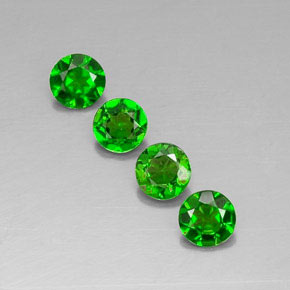 1.30 ct Green Chrome Diopside Stone, Natural Chrome Diopside in Round Facet Shape for Sale