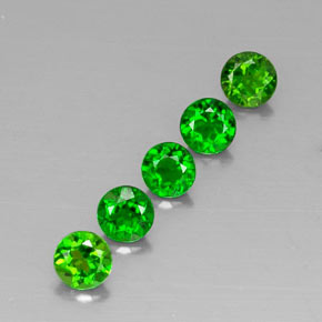2.38 ct Green Chrome Diopside Gemstone, Chrome Diopside Gem in Round Facet Shape for Sale.