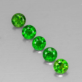 2.38 ct Green Chrome Diopside Stone, Natural Chrome Diopside in Round Facet Shape for Sale