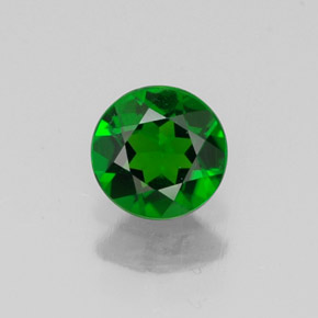 0.43 ct Green Chrome Diopside Gemstone, Chrome Diopside Gem in Round Facet Shape for Sale.