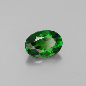 0.86 ct Green Chrome Diopside Stone, Natural Chrome Diopside in Oval Facet Shape for Sale