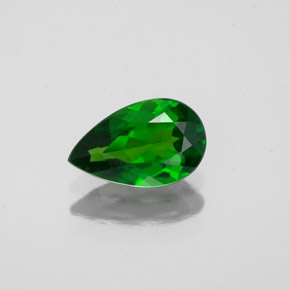 0.71 ct Green Chrome Diopside Gemstone, Chrome Diopside Gem in Pear Facet Shape for Sale.