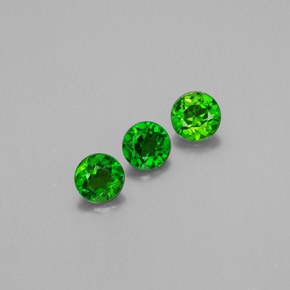 0.84 ct Green Chrome Diopside Stone, Natural Chrome Diopside in Round Facet Shape for Sale