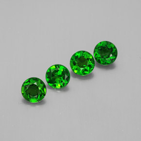 1.51 ct Green Chrome Diopside Gemstone, Chrome Diopside Gem in Round Facet Shape for Sale.