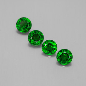1.64 ct Green Chrome Diopside Gemstone, Chrome Diopside Gem in Round Facet Shape for Sale.
