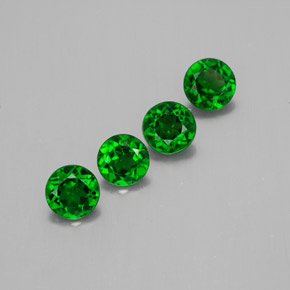 1.64 ct Green Chrome Diopside Stone, Natural Chrome Diopside in Round Facet Shape for Sale