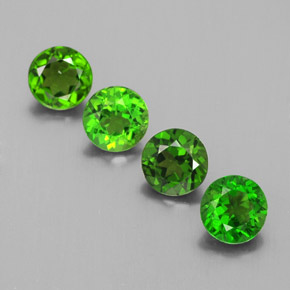 2.06 ct Green Chrome Diopside Gemstone, Chrome Diopside Gem in Round Facet Shape for Sale.