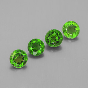 1.48 ct Green Chrome Diopside Gemstone, Chrome Diopside Gem in Round Facet Shape for Sale.