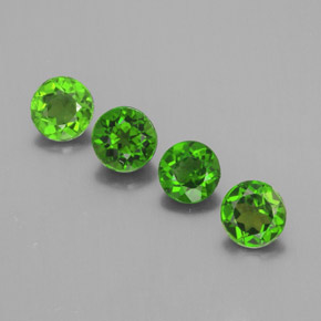 1.48 ct Green Chrome Diopside Stone, Natural Chrome Diopside in Round Facet Shape for Sale
