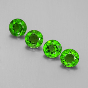 1.56 ct Green Chrome Diopside Gemstone, Chrome Diopside Gem in Round Facet Shape for Sale.