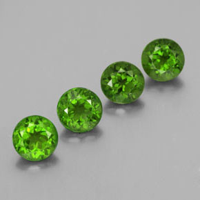 2.10 ct Green Chrome Diopside Stone, Natural Chrome Diopside in Round Facet Shape for Sale