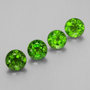 2.05 ct Green Chrome Diopside Stone, Natural Chrome Diopside in Round Facet Shape for Sale