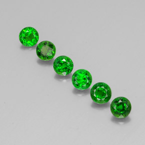 1.67 ct Green Chrome Diopside Gemstone, Chrome Diopside Gem in Round Facet Shape for Sale.