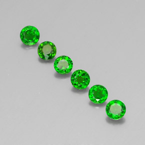 1.26 ct Green Chrome Diopside Gemstone, Chrome Diopside Gem in Round Facet Shape for Sale.