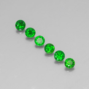 1.36 ct Green Chrome Diopside Gemstone, Chrome Diopside Gem in Round Facet Shape for Sale.