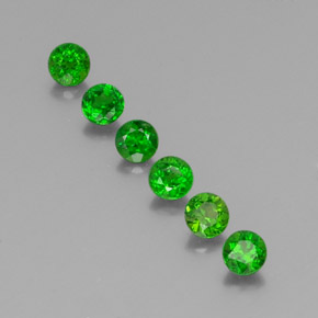 1.53 ct Green Chrome Diopside Gemstone, Chrome Diopside Gem in Round Facet Shape for Sale.