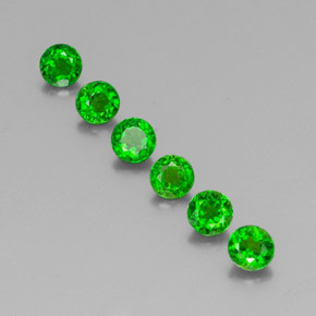1.60 ct Green Chrome Diopside Gemstone, Chrome Diopside Gem in Round Facet Shape for Sale.
