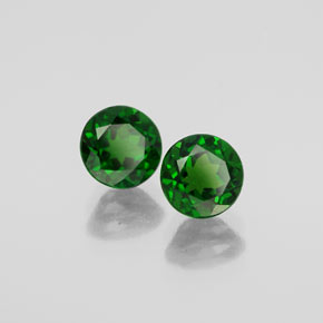 2.24 ct Green Chrome Diopside Stone, Natural Chrome Diopside in Round Facet Shape for Sale