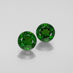 1.95 ct Green Chrome Diopside Gemstone, Chrome Diopside Gem in Round Facet Shape for Sale.