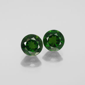 1.94 ct Green Chrome Diopside Gemstone, Chrome Diopside Gem in Round Facet Shape for Sale.