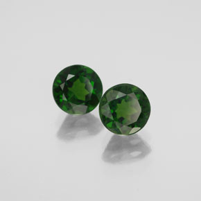 1.94 ct Green Chrome Diopside Stone, Natural Chrome Diopside in Round Facet Shape for Sale