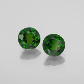 2.03 ct Green Chrome Diopside Stone, Natural Chrome Diopside in Round Facet Shape for Sale