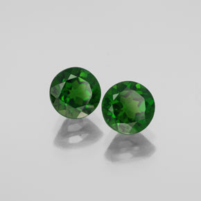 2.10 ct Green Chrome Diopside Stone, Natural Chrome Diopside in Round Facet Shape for Sale