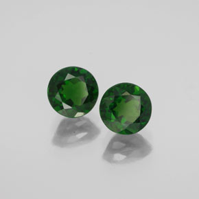 2.02 ct Green Chrome Diopside Stone, Natural Chrome Diopside in Round Facet Shape for Sale